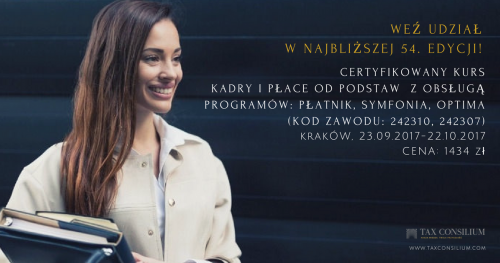 CERTYFIKOWANY Kurs Kadry i Płace od podstaw: Płatnik, Symfonia, Optima (kod zawodu 242310,242307)