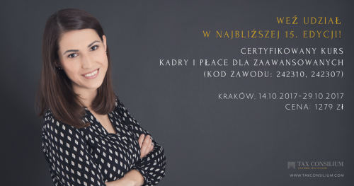 CERTYFIKOWANY Kurs Kadry i Płace dla zaawansowanych (Kod zawodu: 242310, 242307)