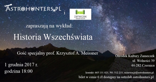 Wykład pt. Historia Wszechświata - gość specjalny prof. Krzysztof Meissner