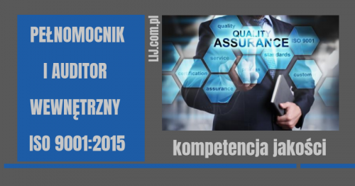 ▶ PEŁNOMOCNIK I AUDITOR WEWNĘTRZNY SYSTEMU ZARZĄDZANIA JAKOŚCIĄ WG ISO 9001:2015