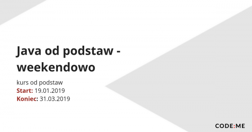 CODE:ME || Java od podstaw - weekendowo (styczeń-marzec2019)