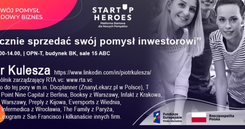 Seminarium "Jak skutecznie sprzedać swój pomysł inwestorowi"