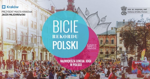 Bijemy Rekord Polski we wspólnym ćwiczeniu jogi. Kraków 22 czerwca 2019