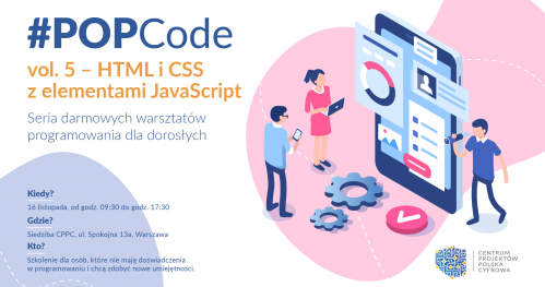 Zostań cyfrowym lingwistą z #POPCode - HTML, CSS, JS - bezpłatne warsztaty programowania