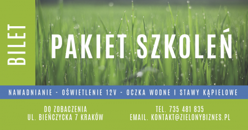 PAKIET SZKOLEŃ - nawadnianie, oczka wodne i stawy kąpielowe + oświetlenie gratis!