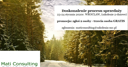 Doskonalenie procesu sprzedaży (promocja: zgłoś 2 osoby - trzecia osoba gratis)