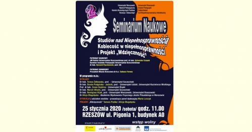 KOBIECOŚĆ W NIEPEŁNOSPRAWNOŚCI - ZAPROSZENIE DO DYSKUSJI NA UNIWERSYTECIE RZESZOWSKIM