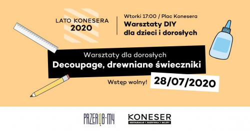 Decoupage - drewniane świeczniki