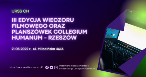 III Edycja Wieczoru Filmowego oraz Planszówek Collegium Humanum - Rzeszów