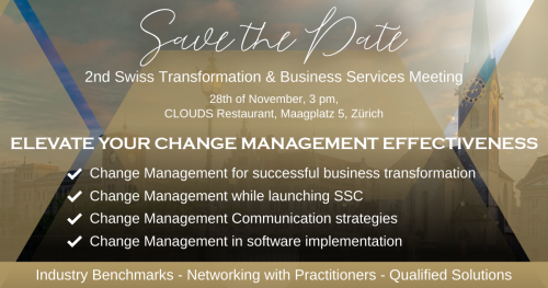 2nd Swiss Transformation & Business Services Meeting by Adaptive - Elevate your change management effectiveness (Free of charge)
