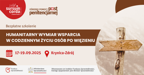 LISTA REZERWOWA - SZKOLENIE: Humanitarny wymiar wsparcia w codziennym życiu osób po więzieniu