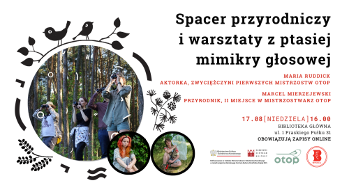 Spacer przyrodniczy i warsztaty z ptasiej mimikry głosowej w Bibliotece w Wesołej