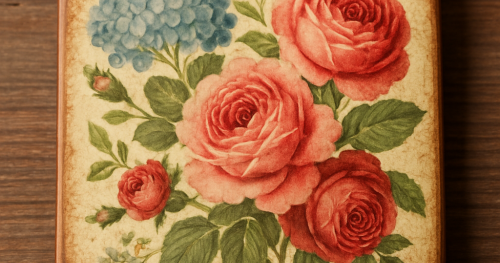 Podkładka zdobiona decoupage