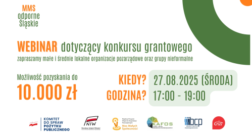 "MMS - odporne Śląskie" - Moc Małych Społeczności - webinar