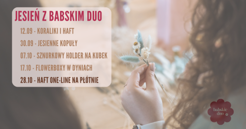 HAFT ONE-LINE NA PŁÓTNIE - Jesień z Babskim Duo