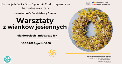Wrsztaty z wieńców jesiennych dla dorosłych i młodzieży 16+