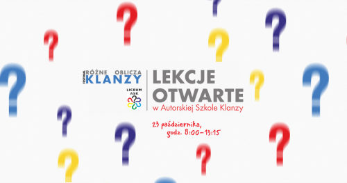 Lekcje otwarte w Autorskiej Szkole KLANZY │ Festiwal Różne oblicza KLANZY