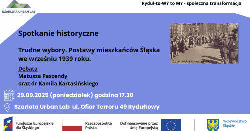 Spotkanie historyczne. Trudne wybory. Postawy mieszkańców Śląska we wrześniu 1939 roku