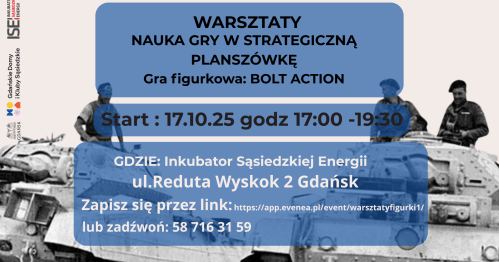 Warszaty- nauka w gry strategiczne. Gra figurkowa Bolt Action