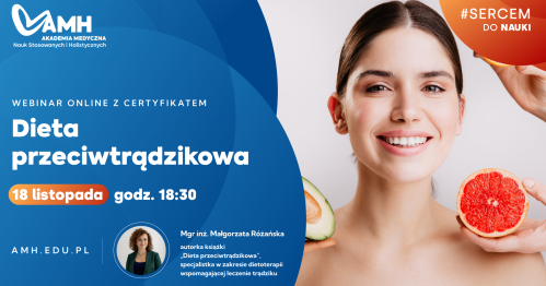 Webinar online z certyfikatem - Dieta przeciwtrądzikowa