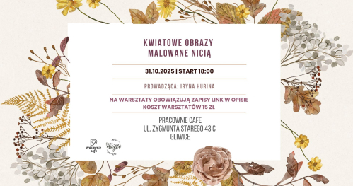 Kwiatowe obrazy malowane nicią