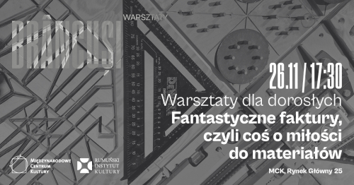 MCK: Warsztaty "Fantastyczne faktury, czyli coś o miłości do materiałów"