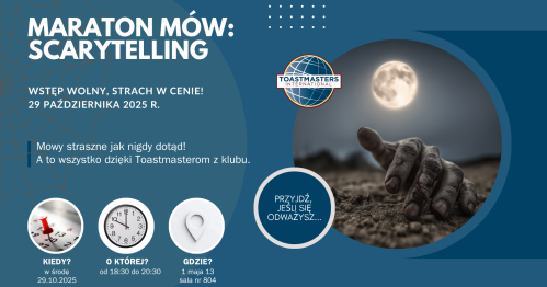 [29 października 2025] Maraton Mów: Scarytelling (Toastmasters Olsztyn)