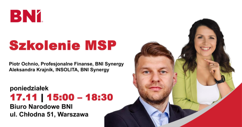 BNI Warszawa: Szkolenie MSP