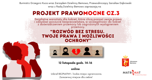 Warsztaty dla kobiet "Rozwód bez stresu. Twoje prawa i możliwości ochrony". PrawoMocne cz.3