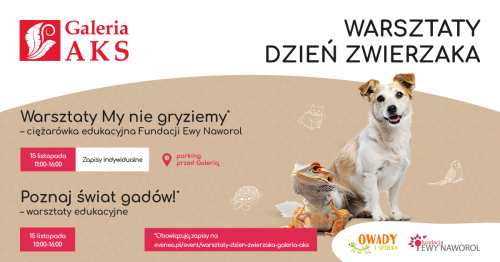 Dzień zwierzaka w Galerii AKS Chorzów - zapisy na warsztaty