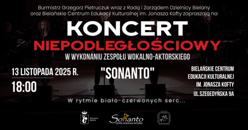Koncert Niepodległościowy zespołu "Sonanto" w BCEK