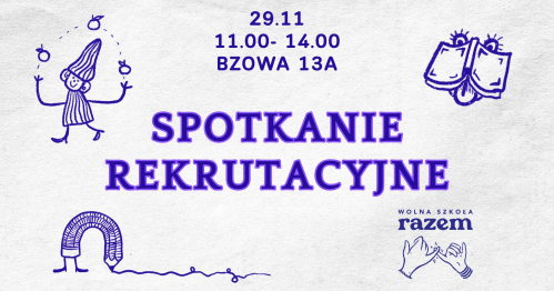 Wona Szkoła Razem - spotkanie rekrutacyjne przy cynamonkach Marysi