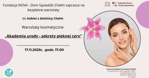 Warsztaty kosmetyczne "Akademia urody - sekrety pięknej cery."