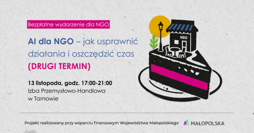 AI dla NGO - jak usprawnić działania i oszczędzić czas (DRUGI TERMIN)