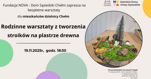 Rodzinne warsztaty z tworzenia stroików na plastrze drewna