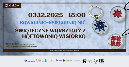 Świąteczne warsztaty kulturalno-integracyjne - Haftowanie wisiorków 3.12.25