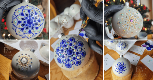 Warsztaty malowania szklanych bombek choinkowych - dot painting