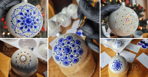 Warsztaty malowania szklanych bombek choinkowych - dot painting