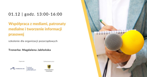 Współpraca z mediami, patronaty medialne i tworzenie informacji prasowej