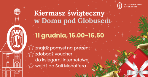 Kiermasz świąteczny w Domu Pod Globusem! 🎄📚 11 grudnia, 16.00-16.50