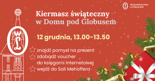 Kiermasz świąteczny w Domu Pod Globusem! 🎄📚 12 grudnia, 13.00-13.50