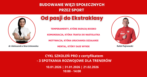 SZKOLENIE PRO DLA TRENERÓW SPORTOWYCH | Temperamenty | Komunikacja | Młody Zawodnik | Mental | Współpraca | start 10.01.2026