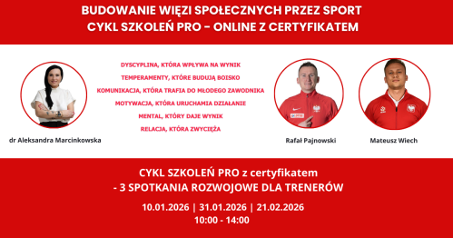 SZKOLENIE PRO DLA TRENERÓW SPORTOWYCH | Wizerunek Trenera | Komunikacja transformująca | Trening Mentalny | Certyfikat