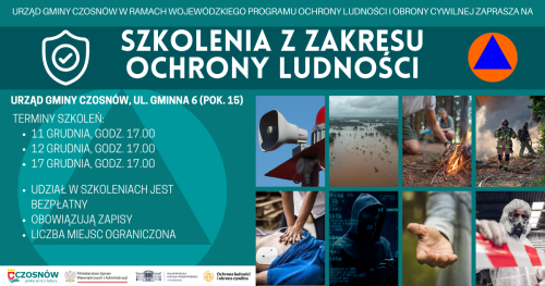 Szkolenia z zakresu Ochrony ludności - Gmina Czosnów 12.12