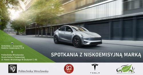Spotkanie z niskoemisyjną Marką TESLA Center Wrocław - 15 stycznia 2026 r.