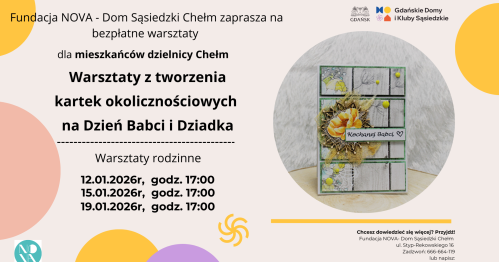 Rodzinne warsztaty z tworzenia kartek okolicznościowych na Dzień Babci i Dziadka