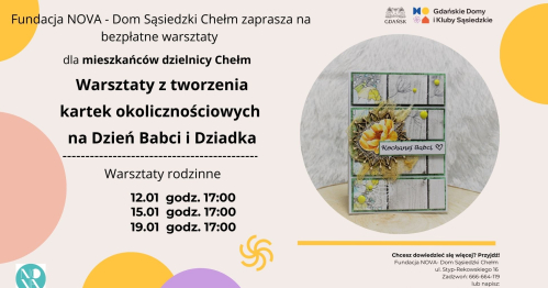 Rodzinne warsztaty z tworzenia kartek okolicznościowych na Dzień Babci i Dziadka