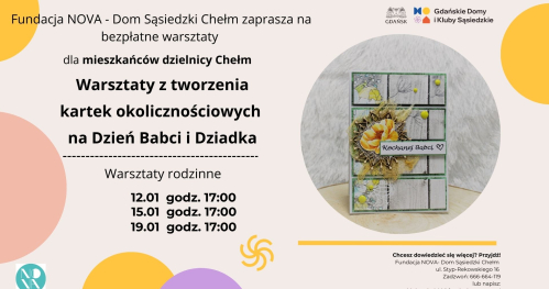 Rodzinne warsztaty z tworzenia kartek okolicznościowych na Dzień Babci i Dziadka