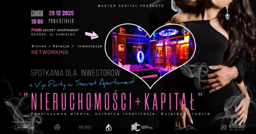 Spotkania dla Inwestorów w Secret Apartament  -  " Nieruchomości + Kapitał"  Gdańsk  29.12.2025 godz 19.00 + NETWORKING