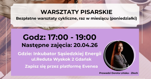 Kreatywne pisanie - warsztaty pisarskie